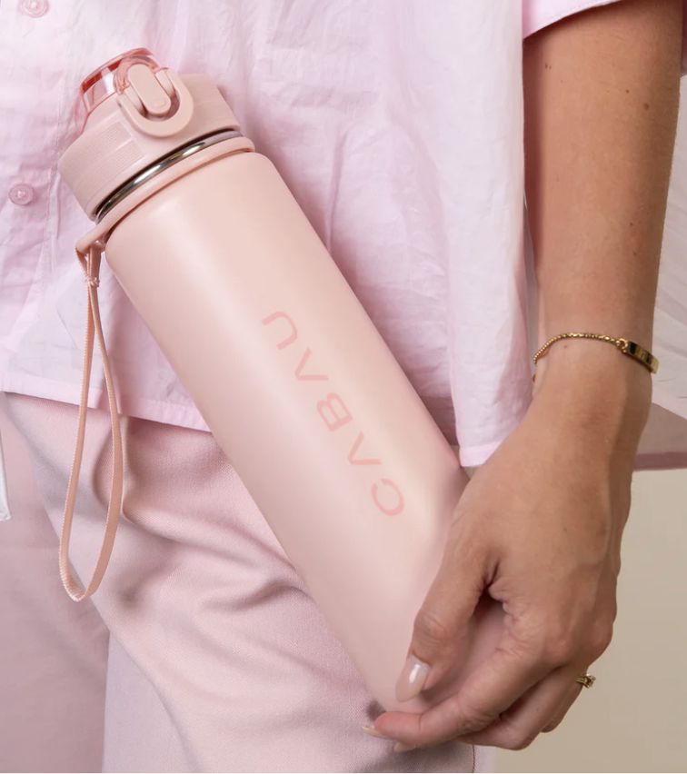 bloom water bottle steel (meerdere kleuren!) - cabau, Colour: soft pink