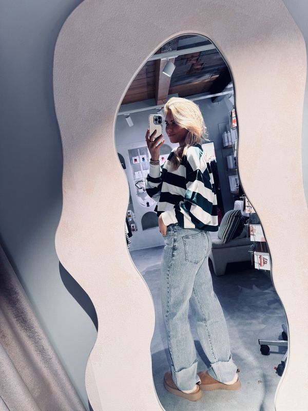 oversized striped longsleeve sea moss - catwalk junkie