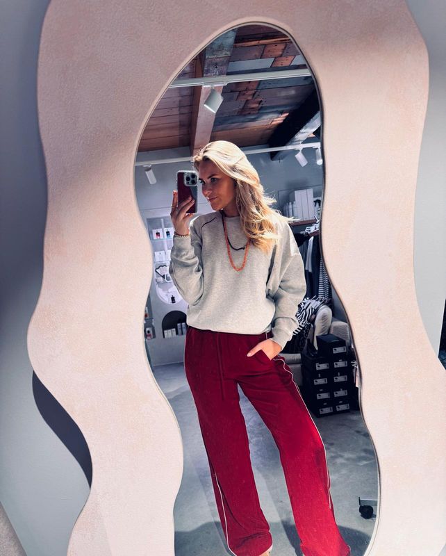 Graphic sweater with piping - catwalk junkie