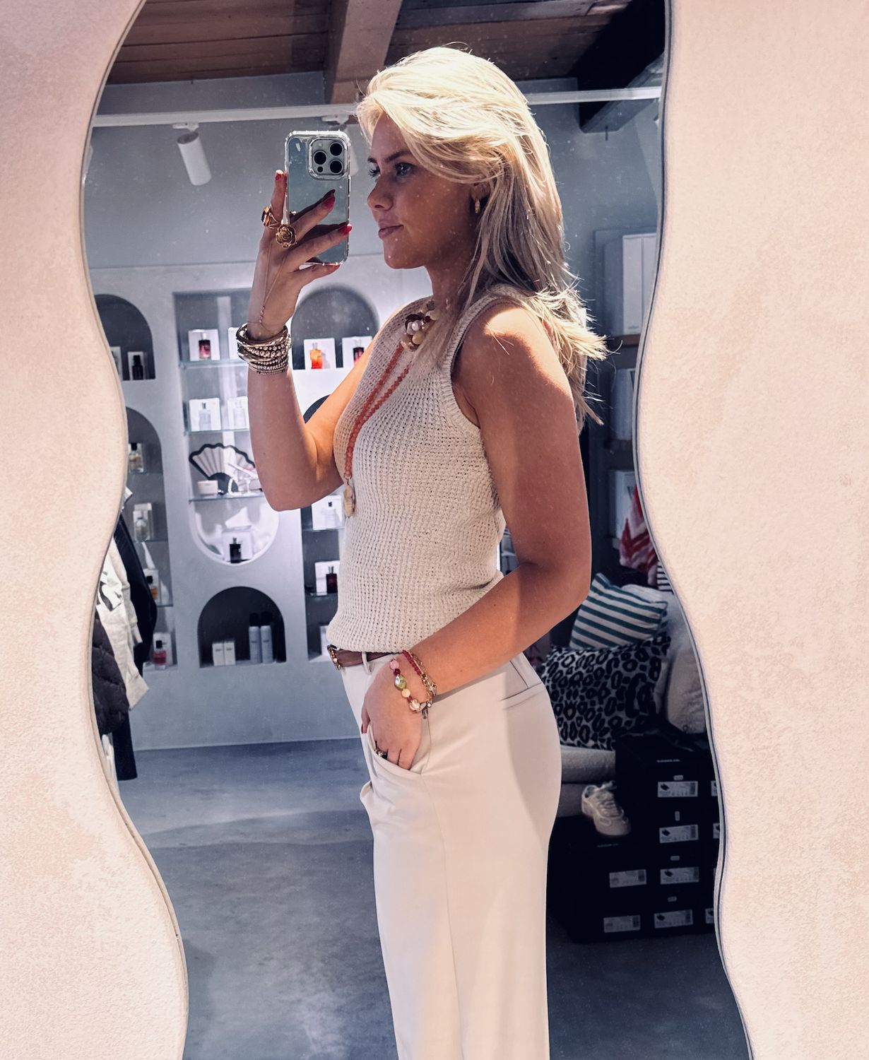 Knitted top - Ecru - Catwalk junkie