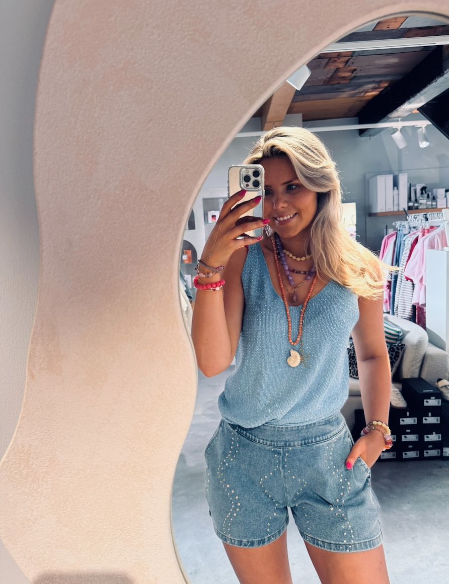 Glam top blue - heyb club