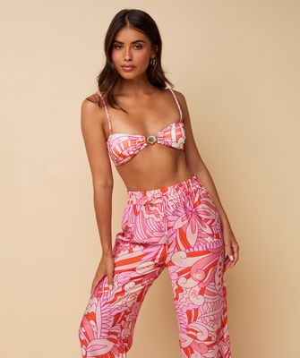 Coco trousers pink/orange print - heyb club