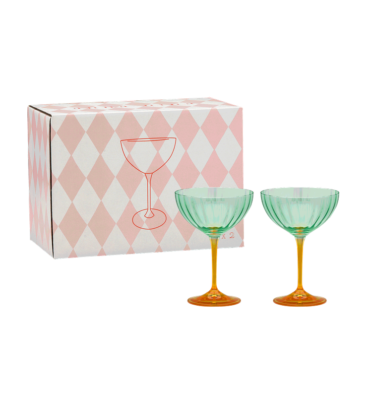 Jazzy Arancia Optic Champagne Glass Set of 2 - anna+nina