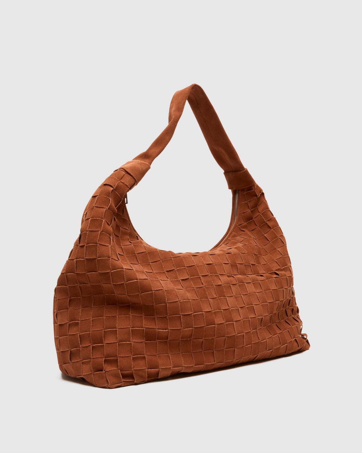 Maxi Dandy Braided Suede Redwood - nunoo bags