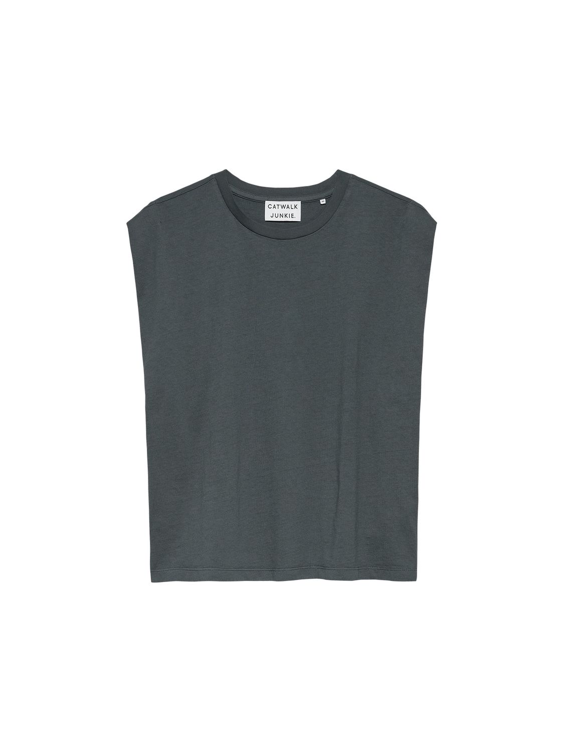 Folded shoulder singlet carbon -catwalk junkie