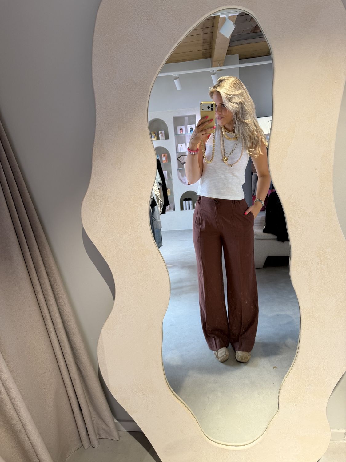 Maddy linnen pants - Chocolate Fondant - Another label