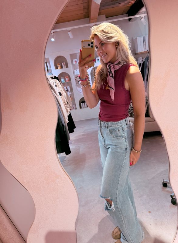 Classic rib singlet cranberry juice - catwalk junkie