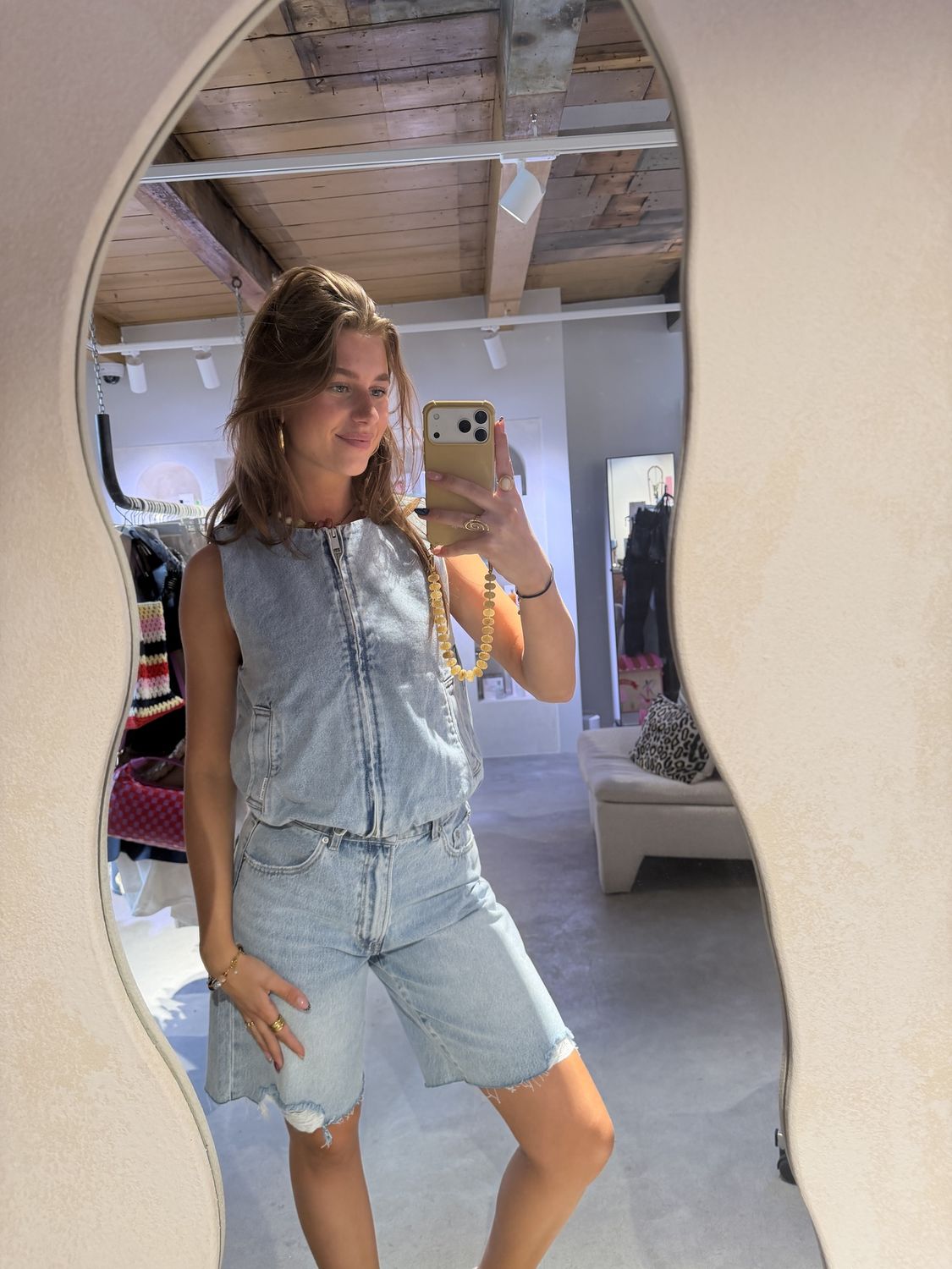 Denim balloon bodywarmer - catwalk junkie