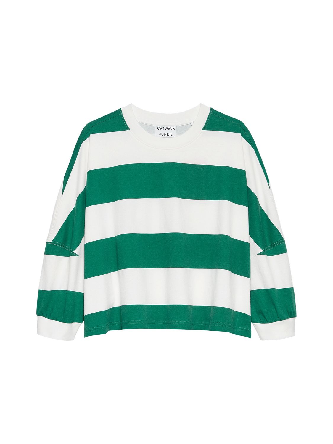 Oversized bold striped Tshirt wild green -catwalk junkie