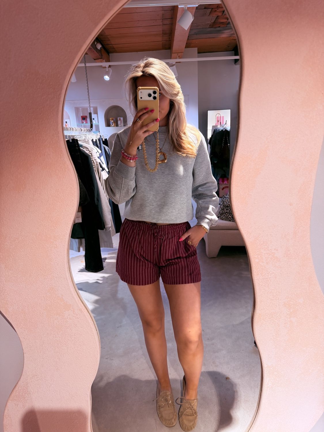 Striped pull on shorts - catwalk junkie