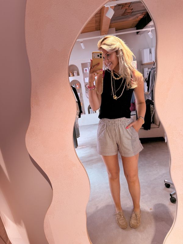 Romane stripe shorts - Chocolate Fondant stripe - Another label