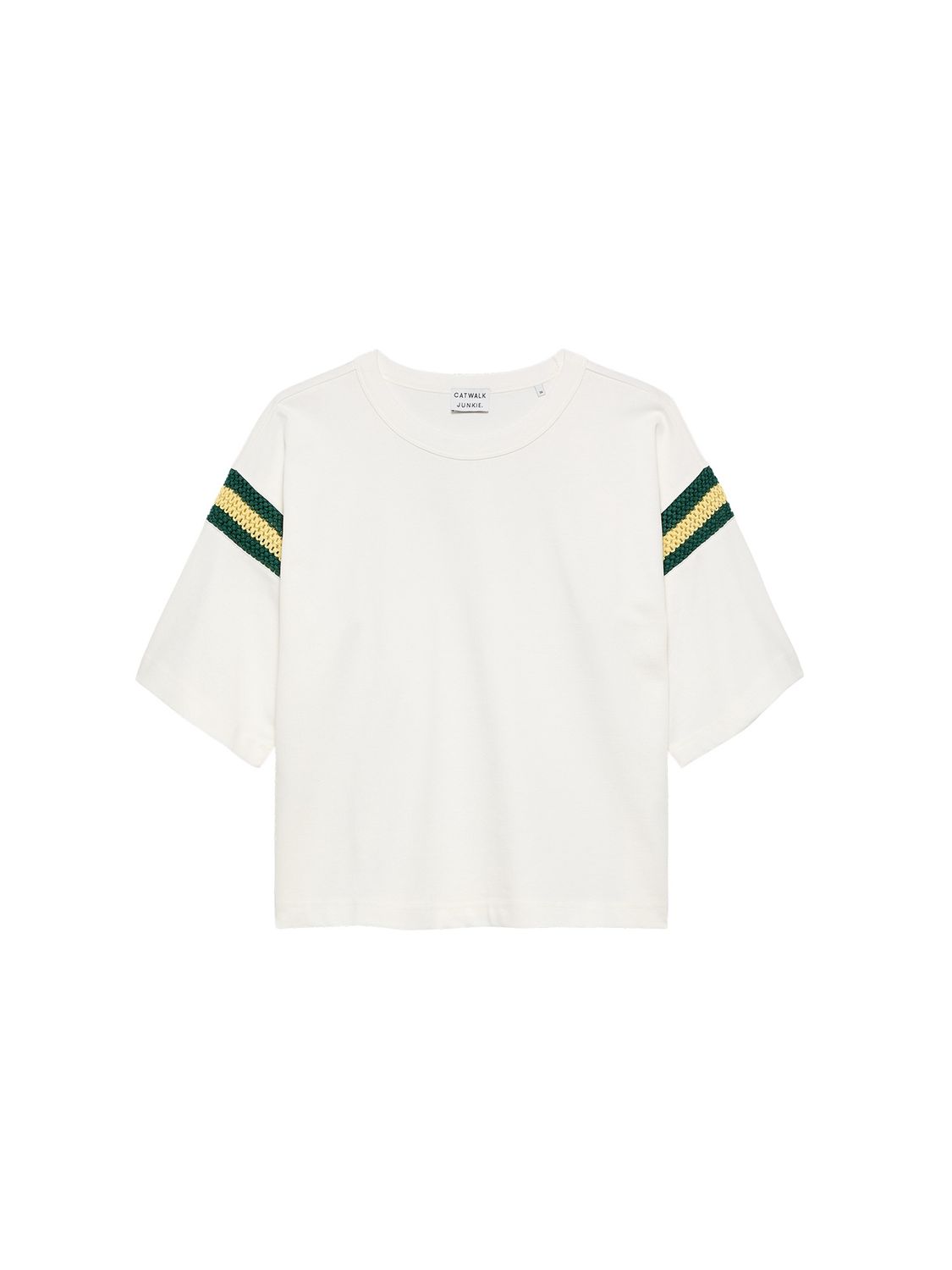 Loose fit Tshirt with sleeve detail off white - catwalk junkie