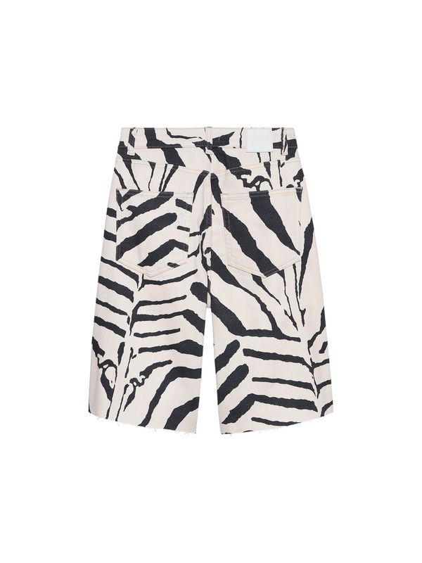 Loose fit zebra jorts -catwalk junkie