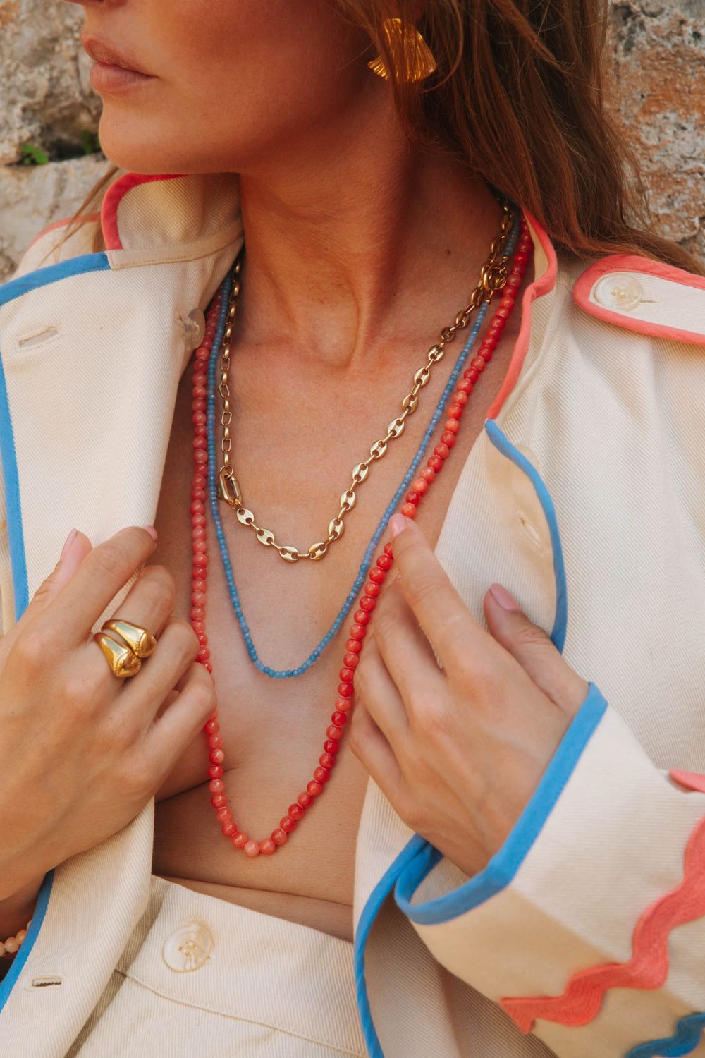 Noah peach necklace - bonnie studios