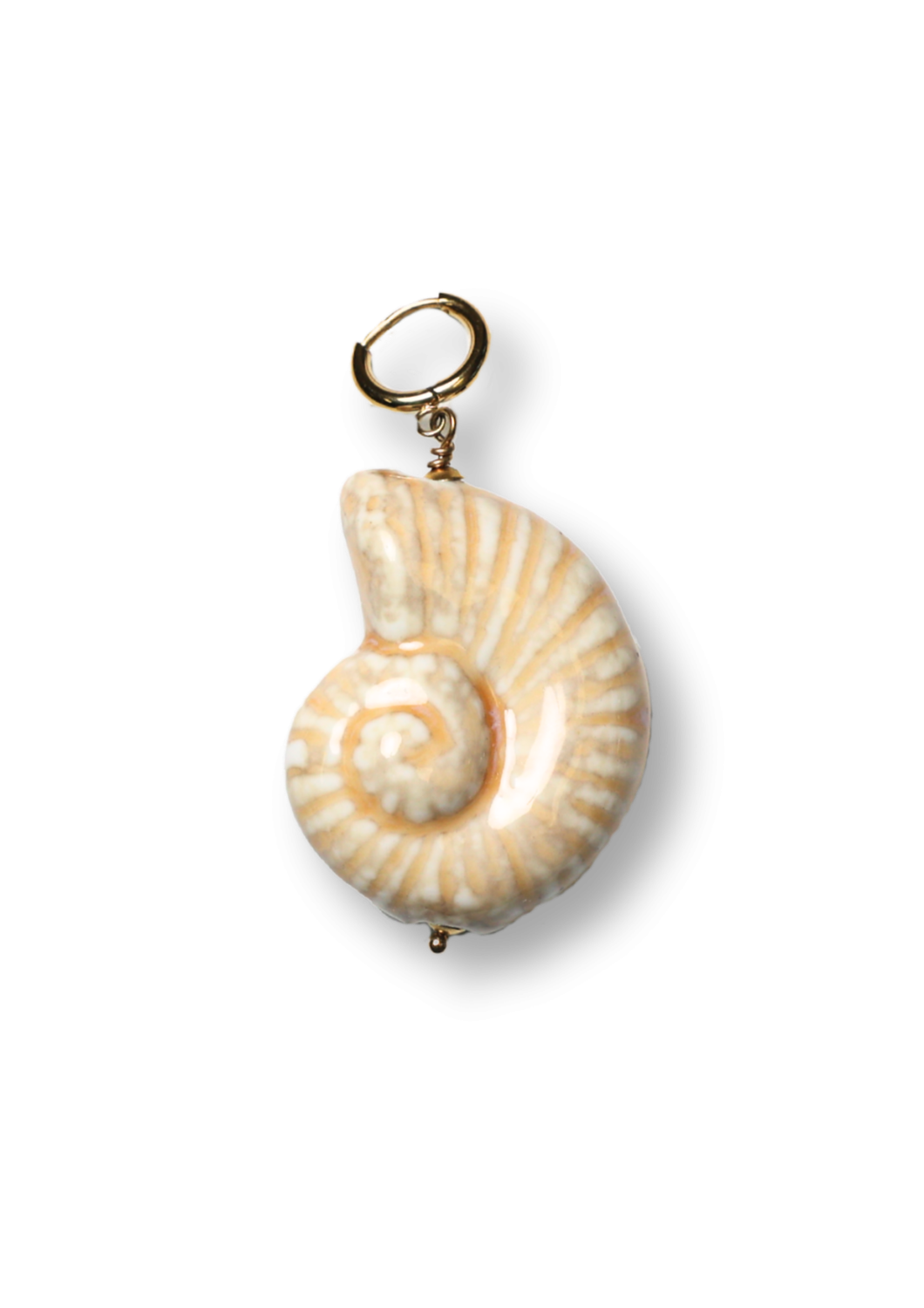 Beige shell big pendant - bonnie studios