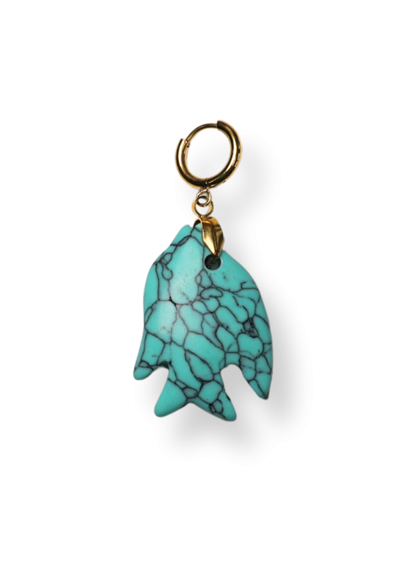 blue fish pendant - bonnie studios