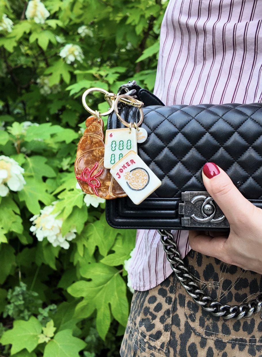 Croissant bagcharm en sleutelhanger - solar eclipse