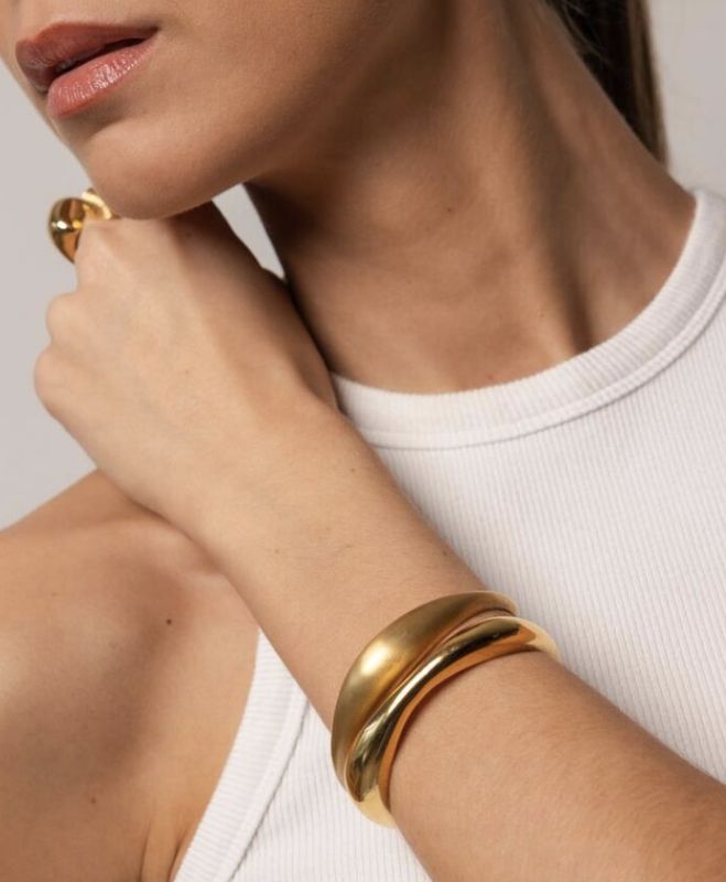 cuff vive glanzend goud - souvenirs de pomme