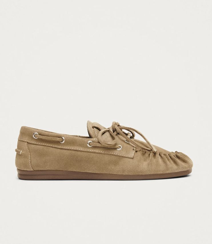 Rowan suede leather loafers- beige  - Alohas