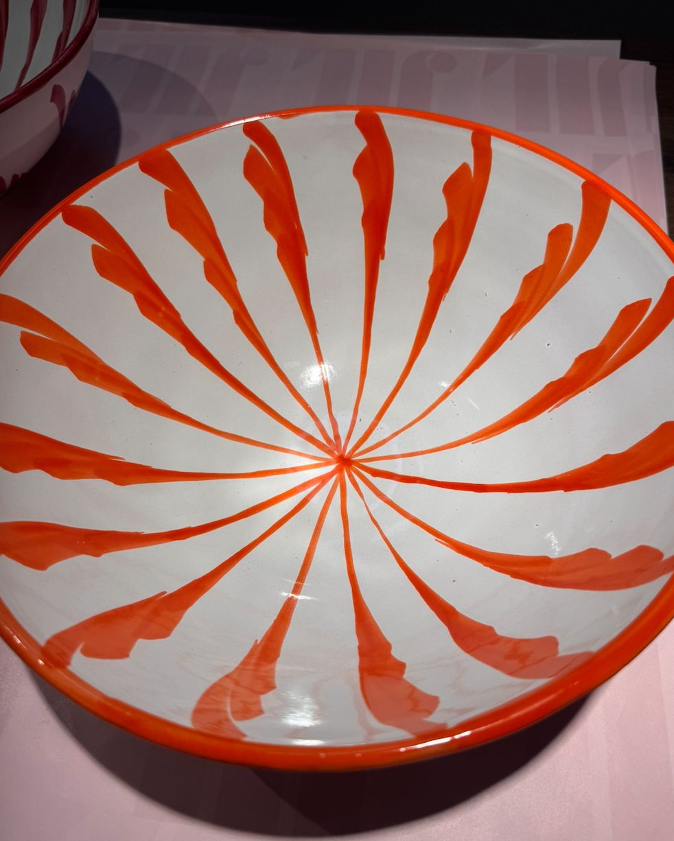 schaal stripes 30 cm - lenta living, Colour: Oranje