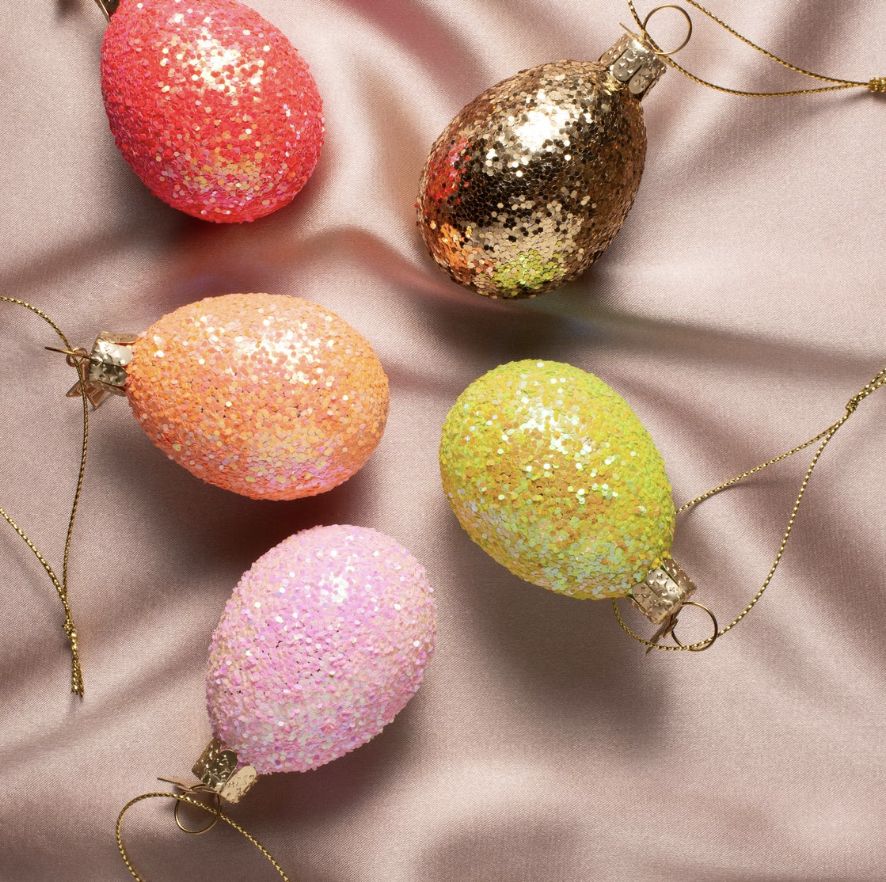 Ornament glass Easter set Sorbet Sparkle Eggs w/box - vondels