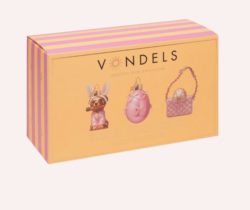 Ornament glass Easter Set Bunny Makeover w/ Box 7.7CM - vondels