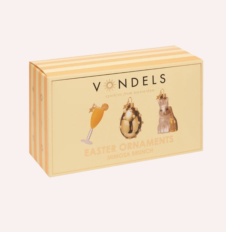 Ornament glass Easter Set Mimosa Brunch w/ Box 6.5CM - vondels
