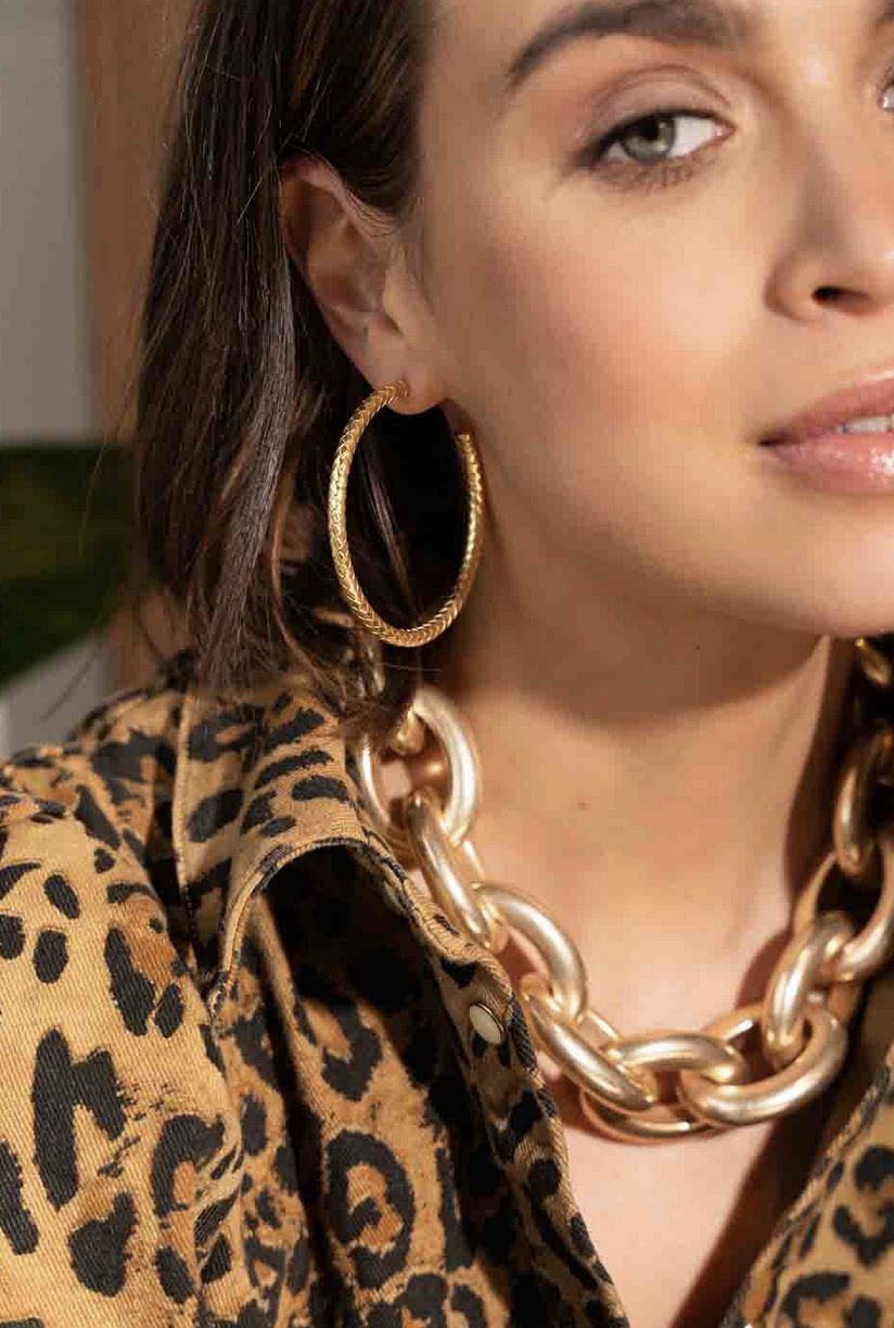 CL earring cobra ceole round l gold - lott