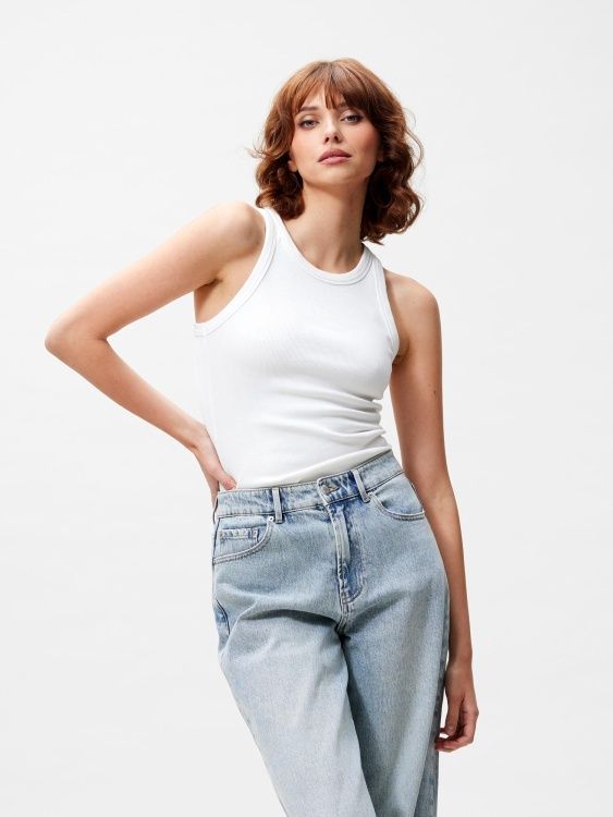 Rib singlet - off white - Catwalk Junkie