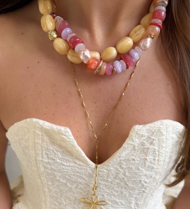 living root pink necklace - le veer