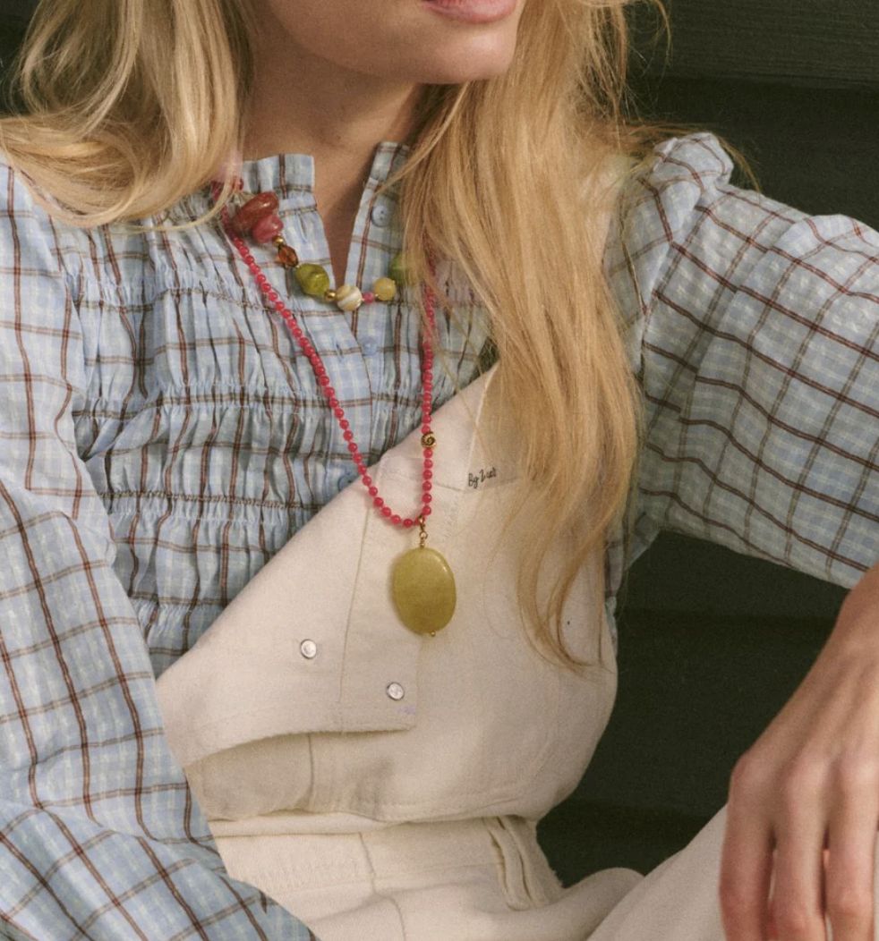 Pink shell ketting - le veer