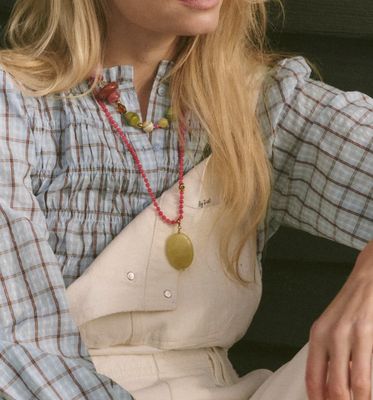 Pink shell ketting - le veer