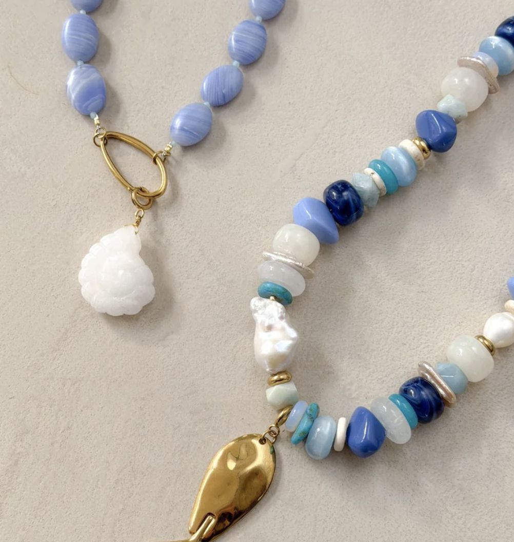 living root necklace blauw - le veer