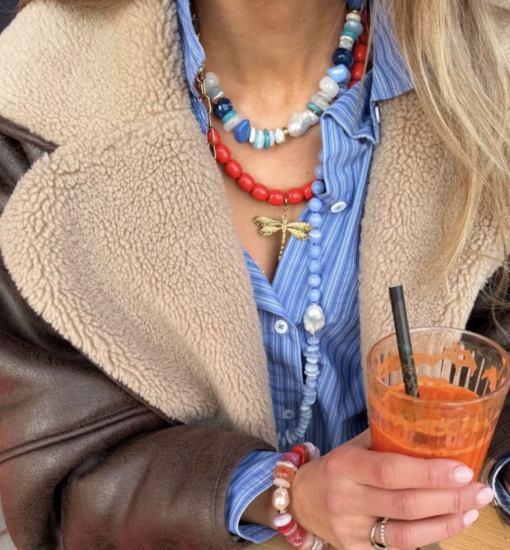 living root necklace blauw - le veer