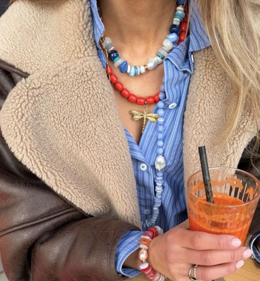 living root necklace blauw - le veer