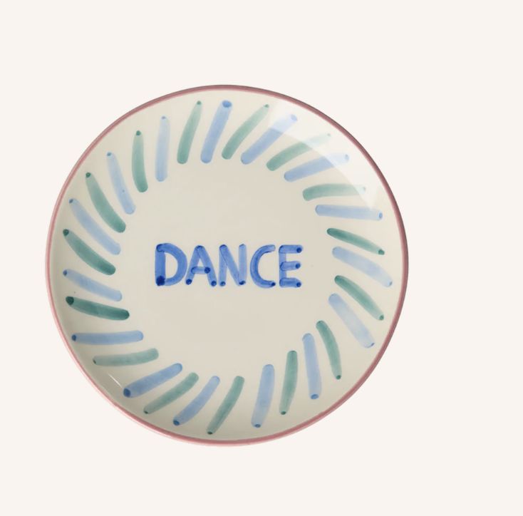 Ceramic Cake Plate with Hand-painted DANCE - rice