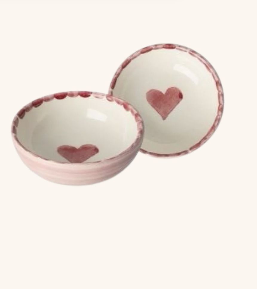 Ceramic Dipping Bowl with Hand-painted Heart - Small - 100 ml