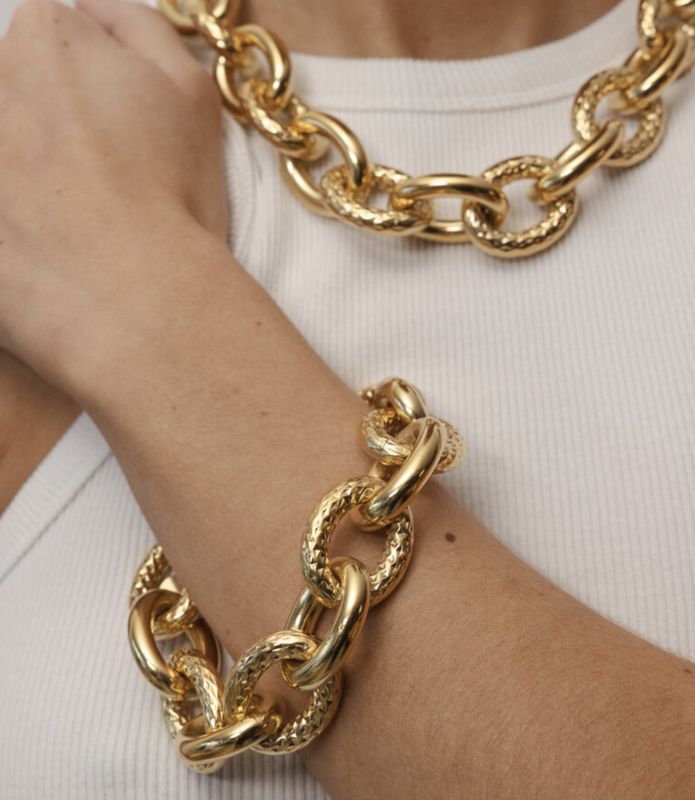 Amalia chain gold statement bracelet - souvenirs de pomme