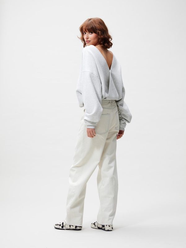 Back detailed sweater - light grey melange -  Catwalk junkie