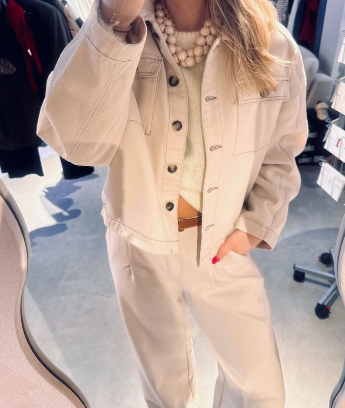 Enora Natur denim Jacket - Off White  - Another Label