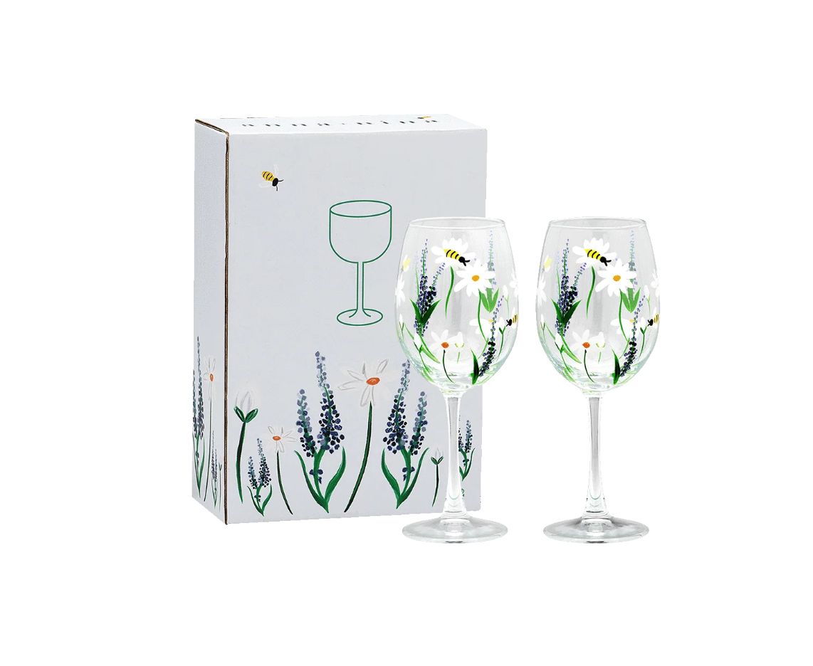 Spring time wine glass set of 2 - Anna+Nina