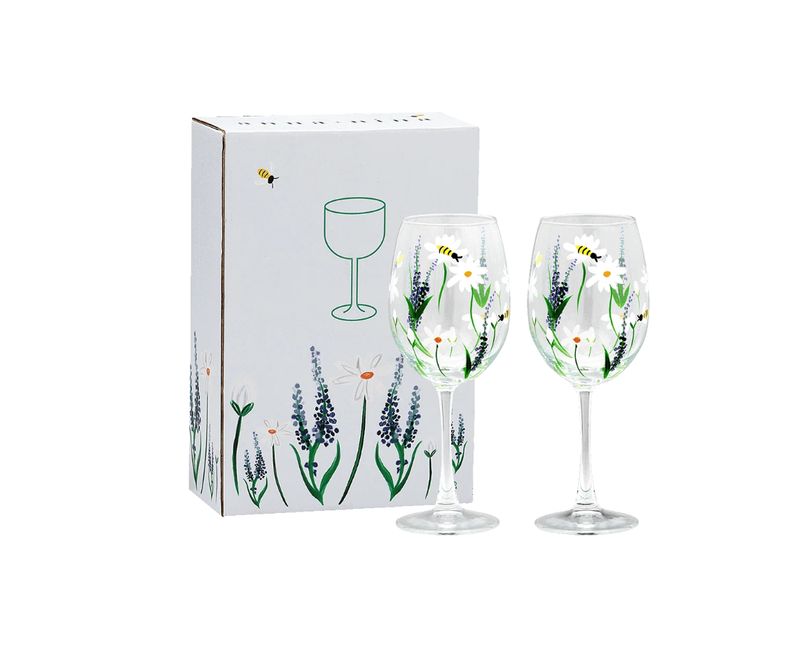 Spring time wine glass set of 2 - Anna+Nina