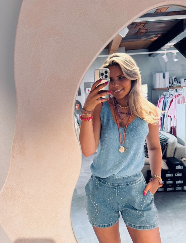 Glam top blue - heyb club