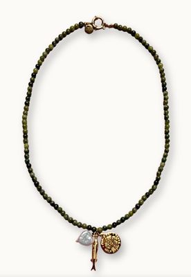 Kaki Bedel Trio Ketting - bonnie studios