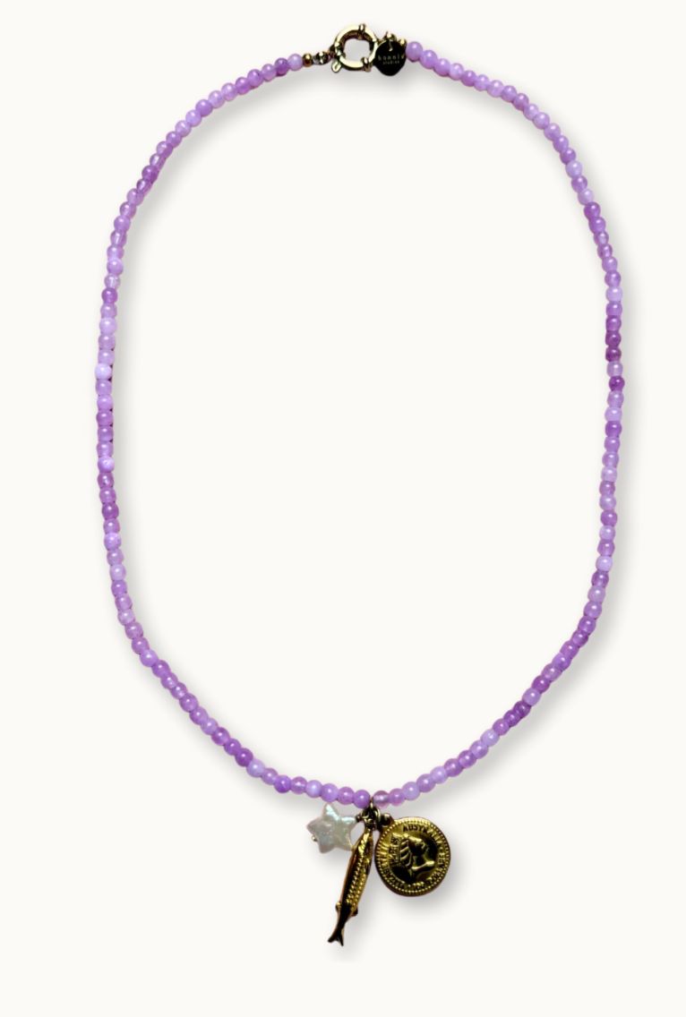 Lila Bedel Trio Ketting - bonnie studios