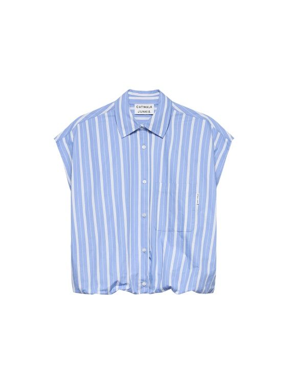 Sleeveless tuck in Blouse - Brunnera Blue - Catwalk Junkie