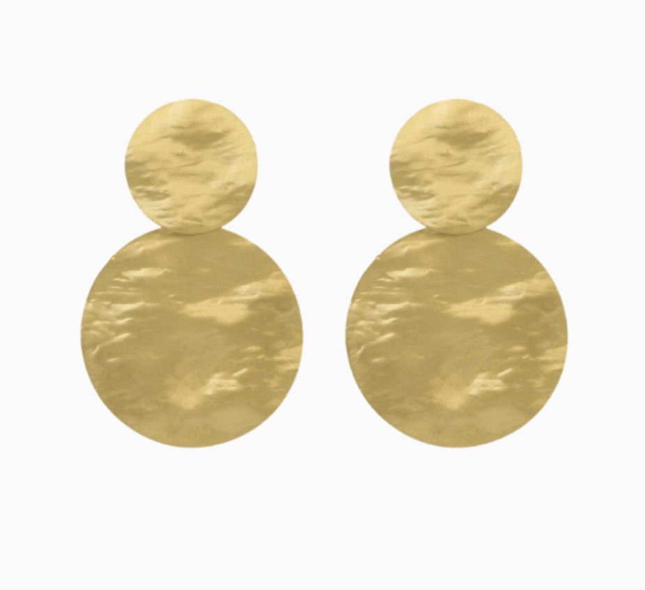 classic oorbellen dubbel rond hammerd L - Lott