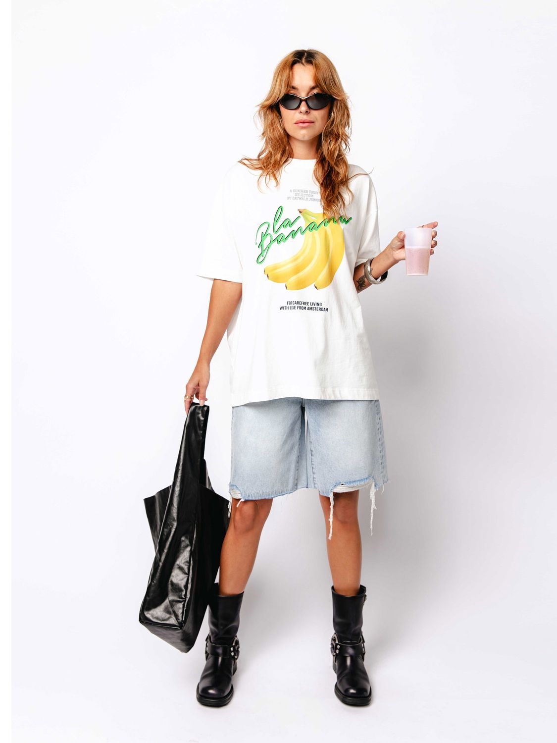 Loose fit Jorts damaged - Blue - Catwalk Junkie