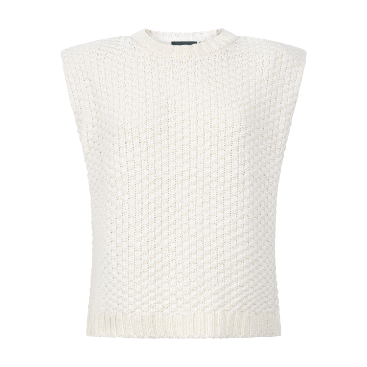 Nicola Knitted  Cotton vest - Sandshell melee - Another Label