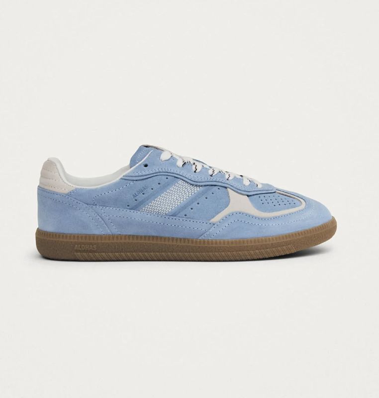 Rife comflower blue cream leather sneakers - alohas